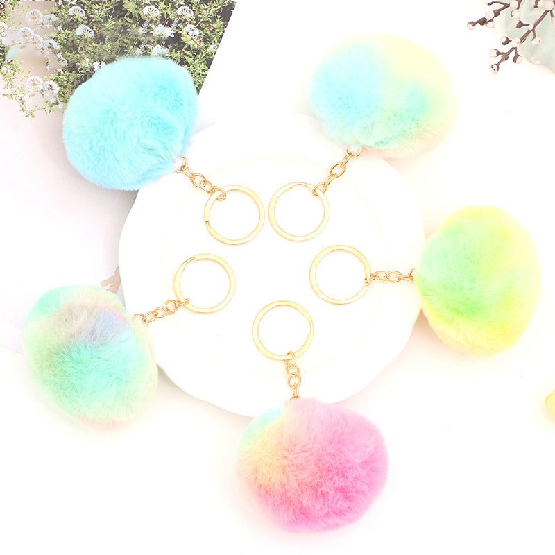 8cm tie-dye color hairball car pendant hairball pendant