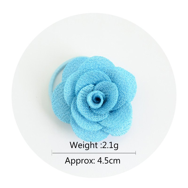 Flower Hair Ties 1.7 inch Floral Elastic Band Ponytail Holders Hair Dance Ballet Accessories for Baby Girls Infants Kids