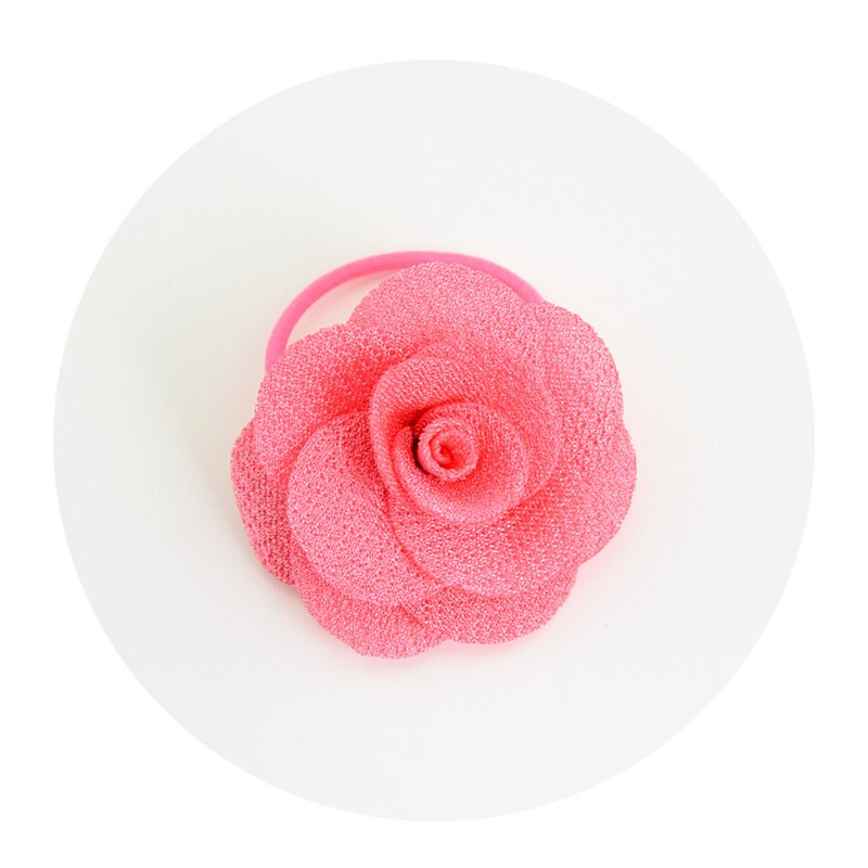Flower Hair Ties 1.7 inch Floral Elastic Band Ponytail Holders Hair Dance Ballet Accessories for Baby Girls Infants Kids