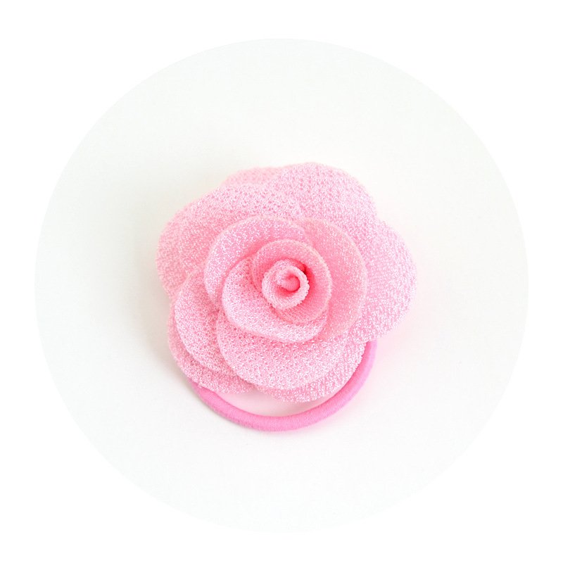 Flower Hair Ties 1.7 inch Floral Elastic Band Ponytail Holders Hair Dance Ballet Accessories for Baby Girls Infants Kids