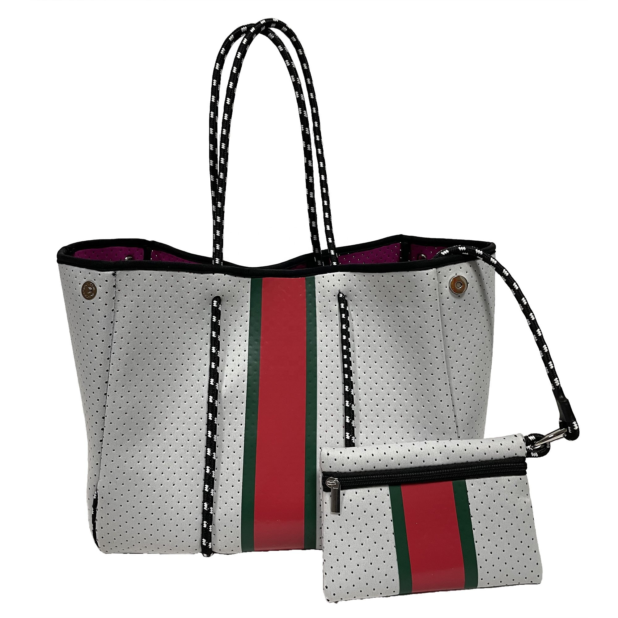 Dropshipping Waterproof Custom Logo Printed Large Shoulder Cooler Bag Women Neoprene Beach Tote Bag