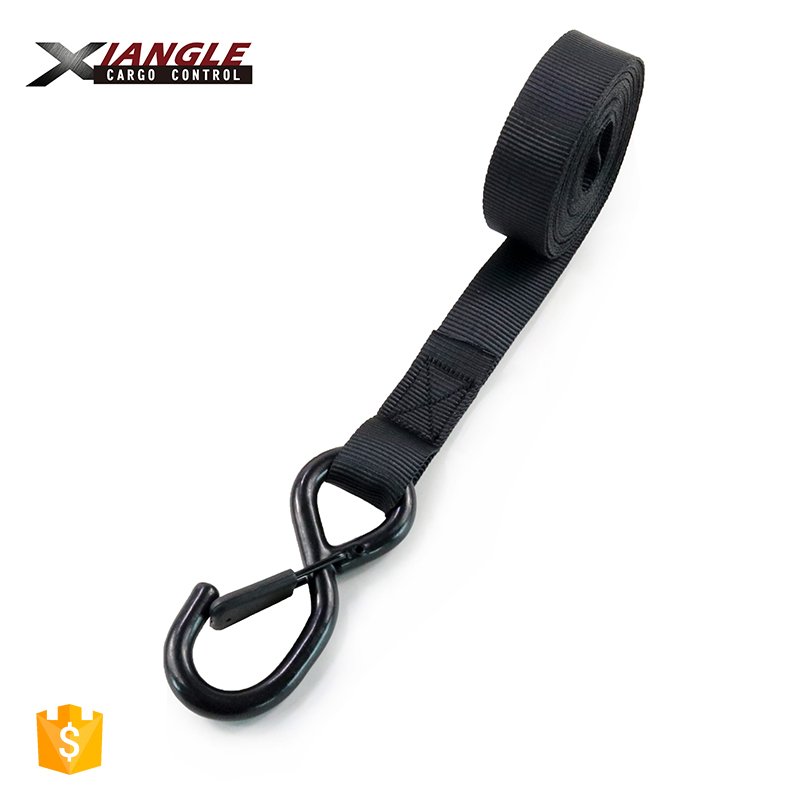 1 inch 15ft rubber coated handle ratchet roof rack cargo lashing tie down strap for pallet truck with S hook