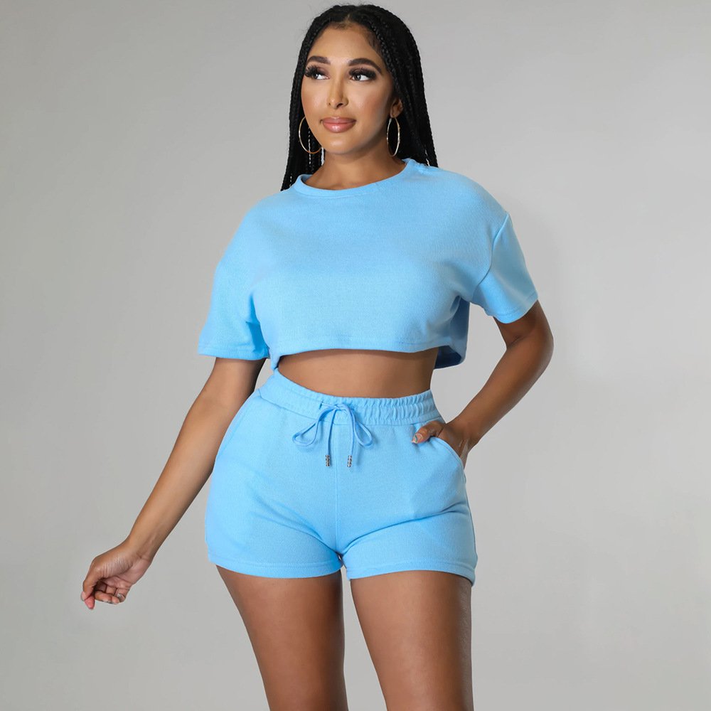 Custom Logo 2024 Summer New Women Clothes Tie Dye Casual Outfits Two Piece Short Set Activewear Sports Suits