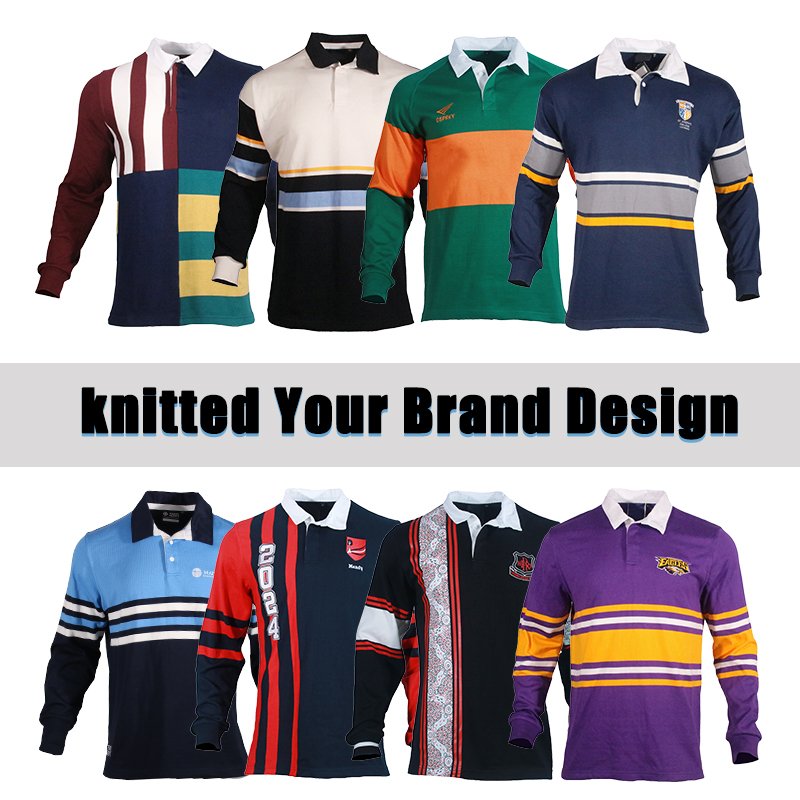High quality eco friendly sublimation printing rugby jersey long sleeve custom sports rugby team polo training t shirts