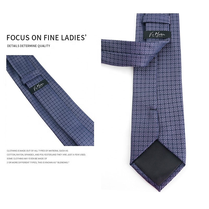 Navy blue high density business formal tie for men, Men's suit tie made of 100% polyester, Men's luxury ties stock