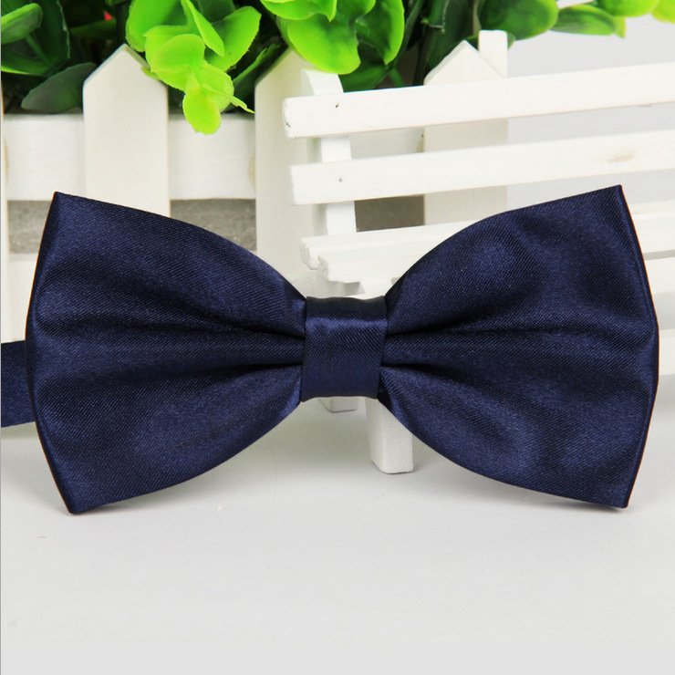 Cheap Solid Color Bow Tie Butterfly Polyester Bowtie Red Blue Black for Men Male 12*6cm