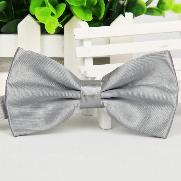 Cheap Solid Color Bow Tie Butterfly Polyester Bowtie Red Blue Black for Men Male 12*6cm