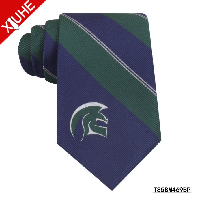 High Visibility Polyester Custom Woven Tie Men Print Chambray Cheap School Uniform Neckties Company Logo Ties for Custom