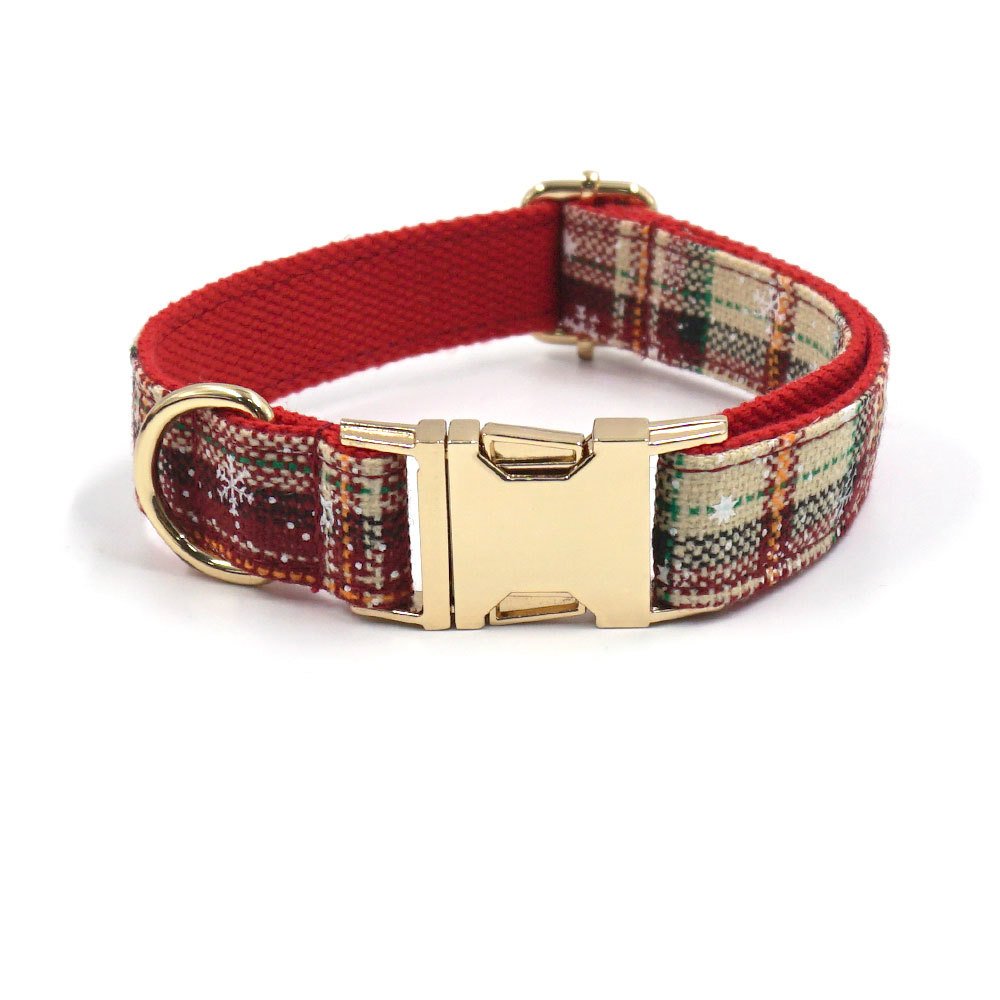 Christmas Snowflake Cat Dog Collar Leash with Bow tie Durable Adjustable Pet Collar Leash Accessory Soft Dog Collar Set