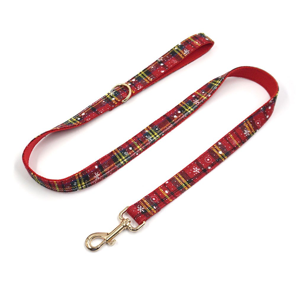 Christmas Snowflake Cat Dog Collar Leash with Bow tie Durable Adjustable Pet Collar Leash Accessory Soft Dog Collar Set