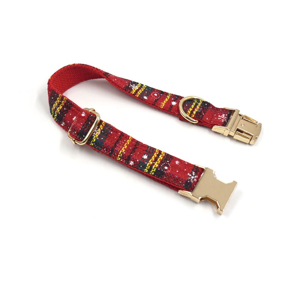 Christmas Snowflake Cat Dog Collar Leash with Bow tie Durable Adjustable Pet Collar Leash Accessory Soft Dog Collar Set