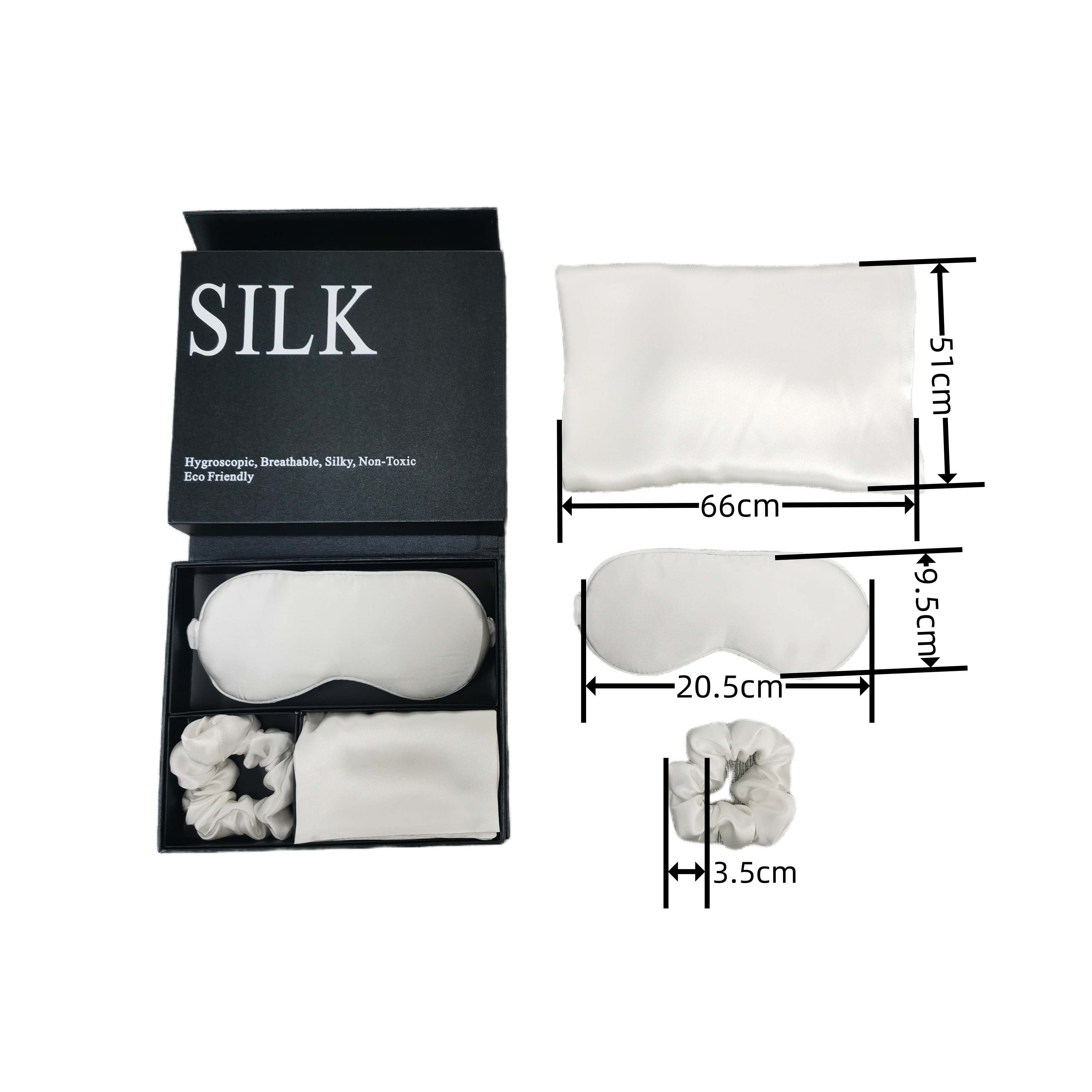 in stock silk Gift set pillow case cover scrunchies sleep mask eyemask 100% 6A Mulberry silk pillowcase gift set with box