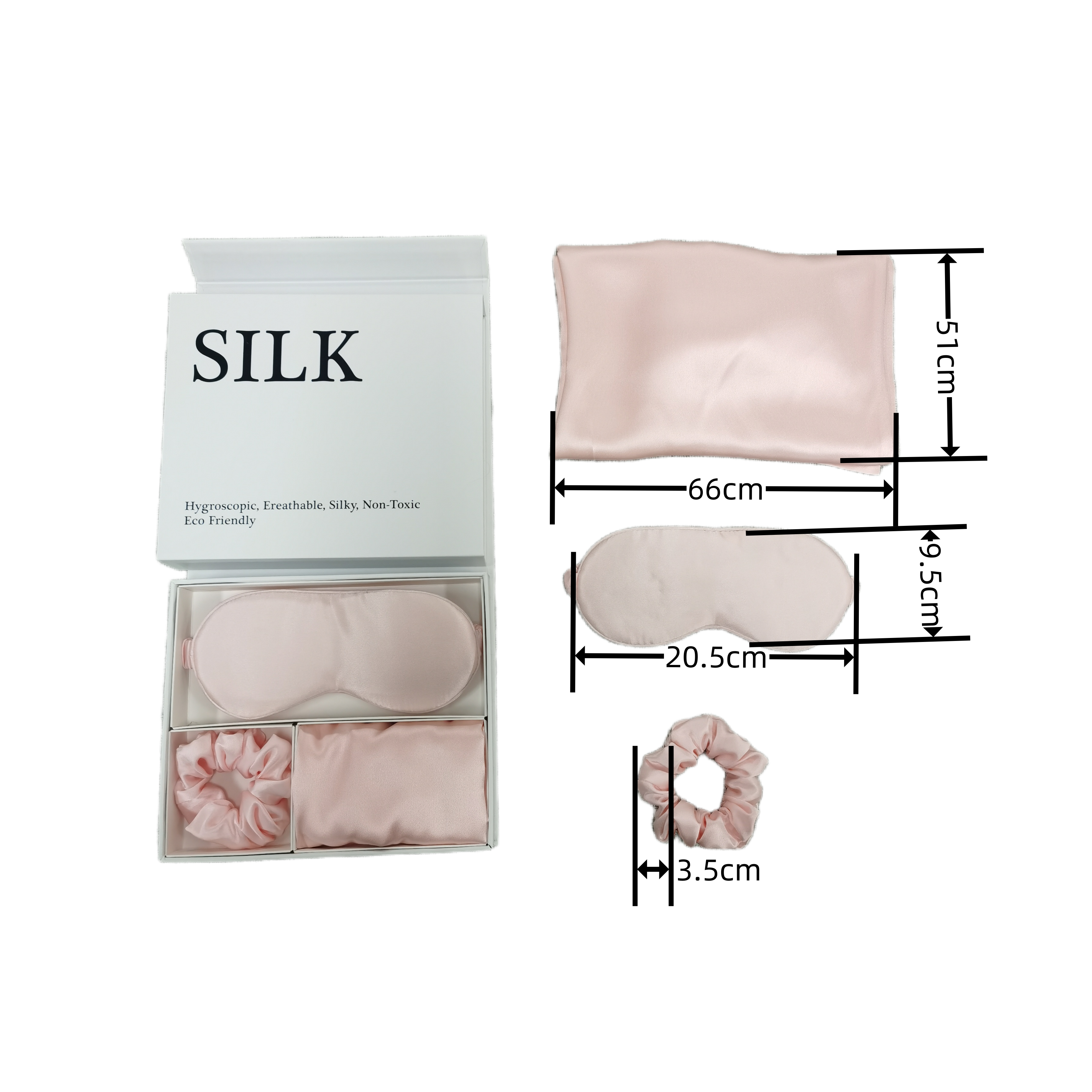 in stock silk Gift set pillow case cover scrunchies sleep mask eyemask 100% 6A Mulberry silk pillowcase gift set with box