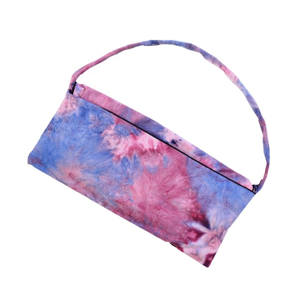 Tie-Dye Beach Chair Cover Towel Pool Sunbathing Garden Beach Microfiber Chaise Lounge Towel Cover with Storage Pockets
