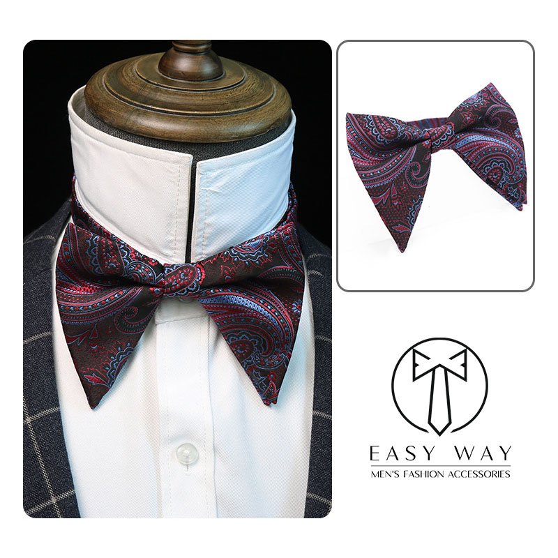 Processing custom men's polyester pointed bow tie