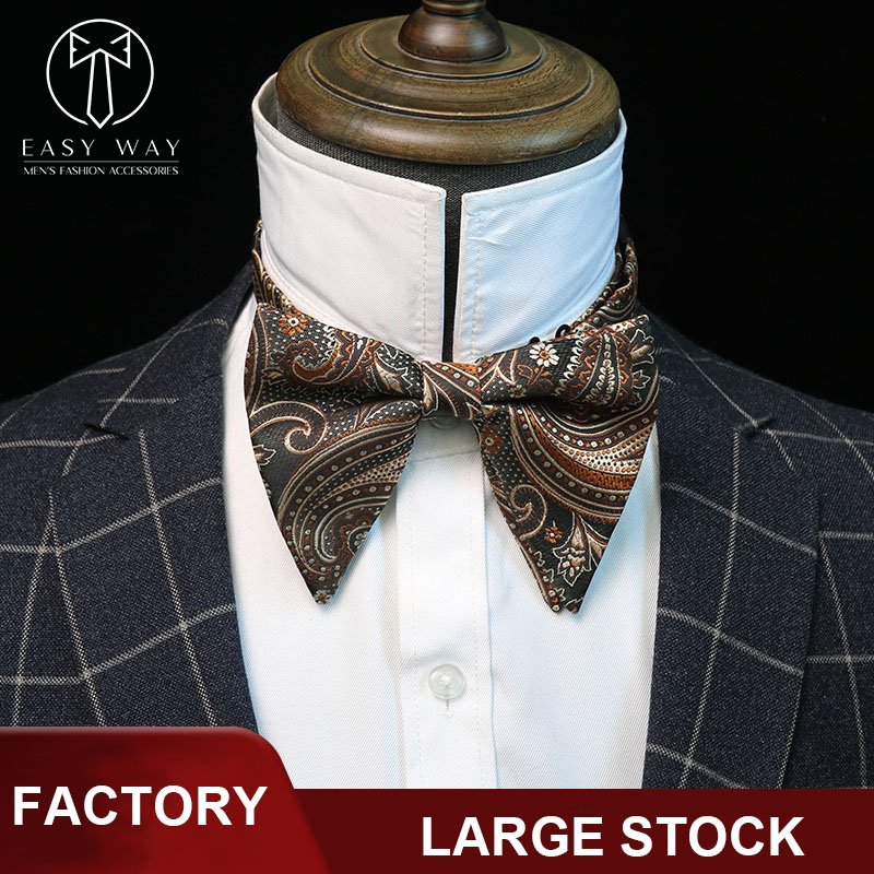 Processing custom men's polyester pointed bow tie