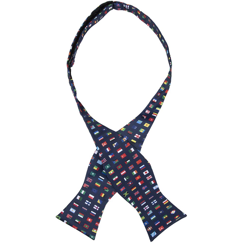 Custom made with Countries Flags Bow tie Global inspiration Flags of Nations Bowtie Pre-tied adjustable Tuxedo Wedding Bow