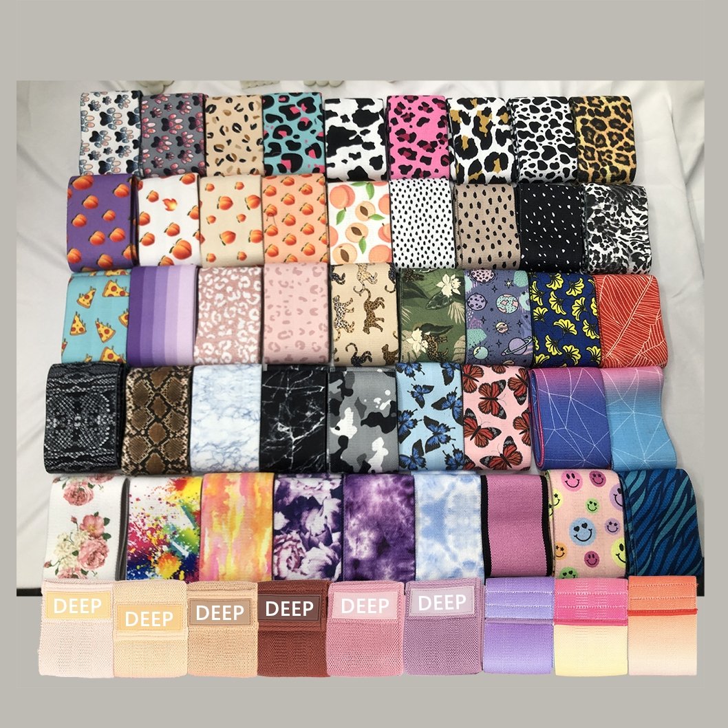 Fitness Exercise Booty Hip Band Set Workout Loop Resistance Bands custom logo fabric booty bands set