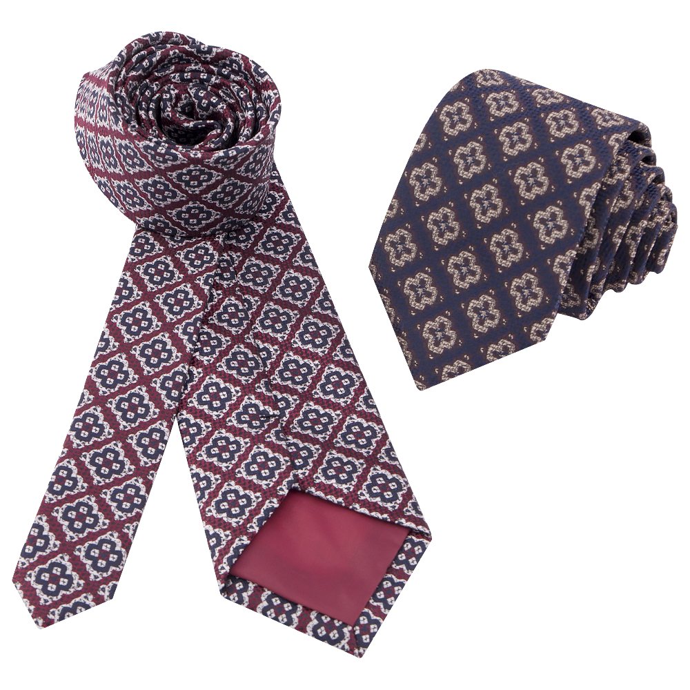 Manxiang Men Handmade Paisley Floral Polyester Microfiber Woven Neckties Ties for Men