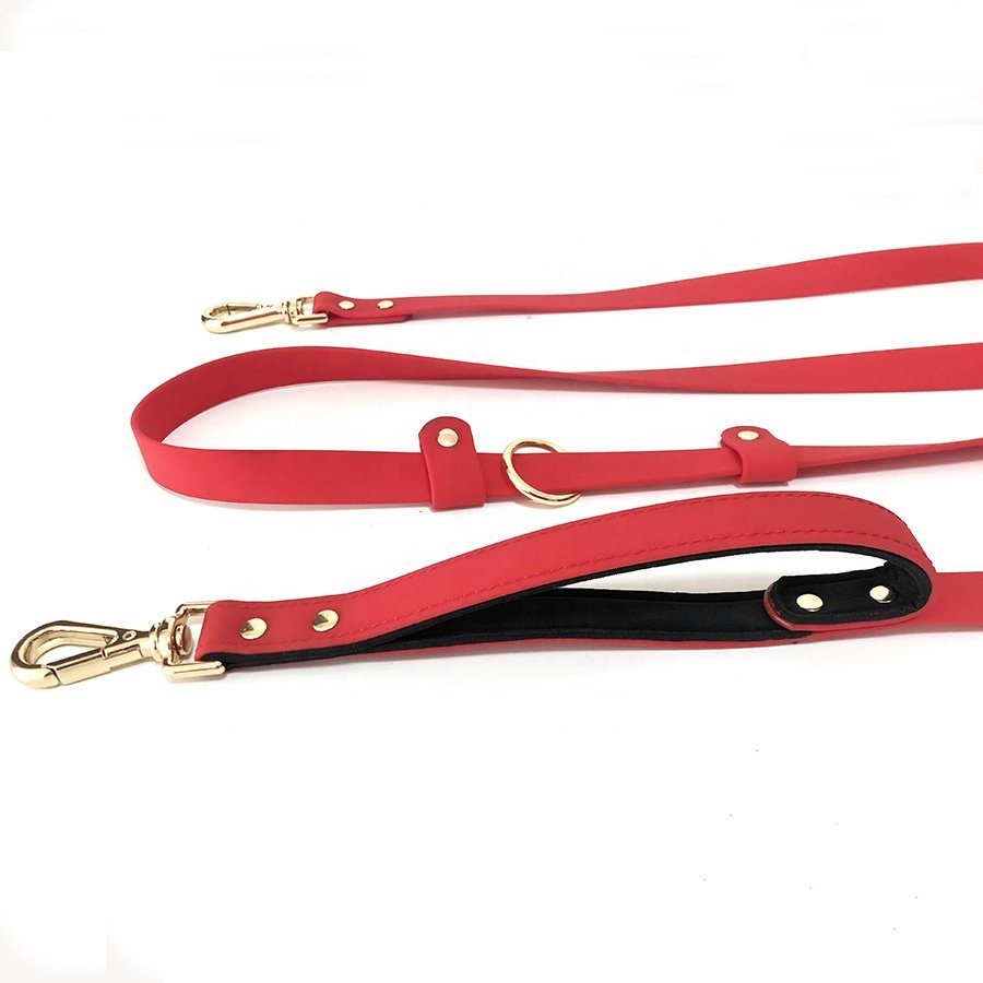 5 IN 1 Multi function Custom Silicone Waterproof Double ended Long Running Training Rubberized Colored Hands Free PVC Dog Leash