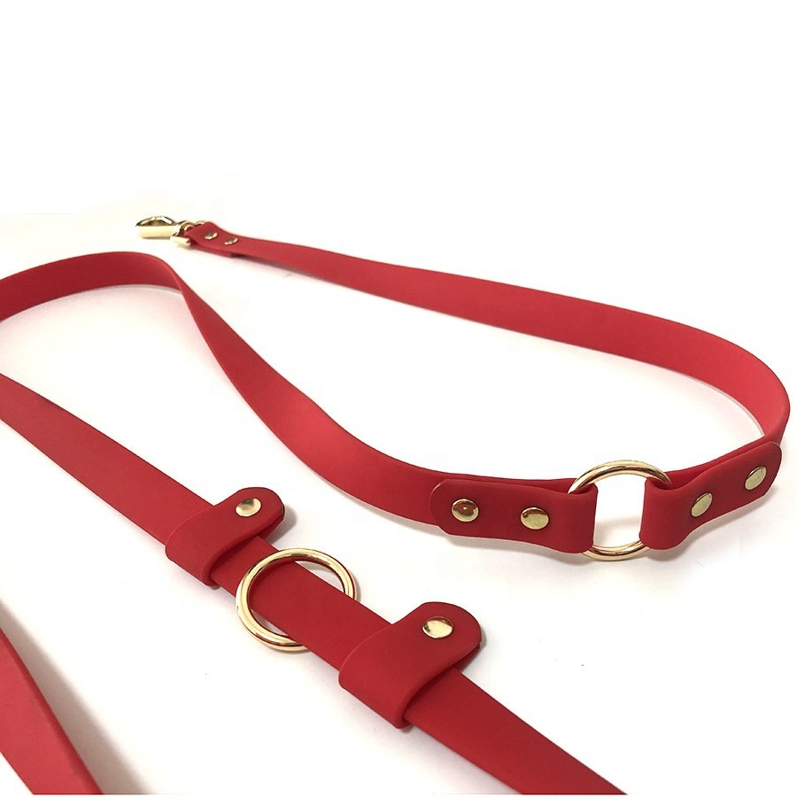 5 IN 1 Multi function Custom Silicone Waterproof Double ended Long Running Training Rubberized Colored Hands Free PVC Dog Leash
