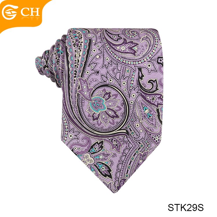 Wholesale Mens Classical Design Floral Neck Tie Custom High Quality Tie Luxury Paisley Printed 100% Silk Ties