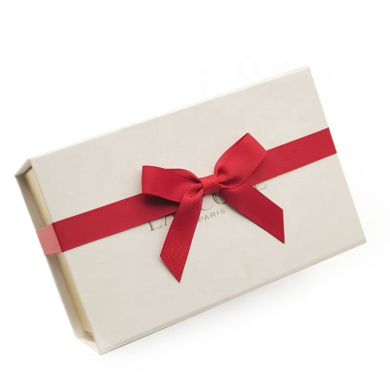 E-Magic wholesale custom pre tie bow red pre-tied satin ribbon elastic bow with stretch loop for gift box packing