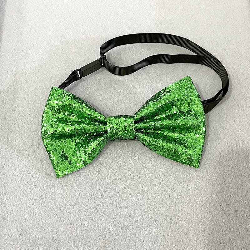 2024 Wholesale Shining bow tie for performance activities sequin PU adjustable wedding Christmas Cocktail party bow ties for men