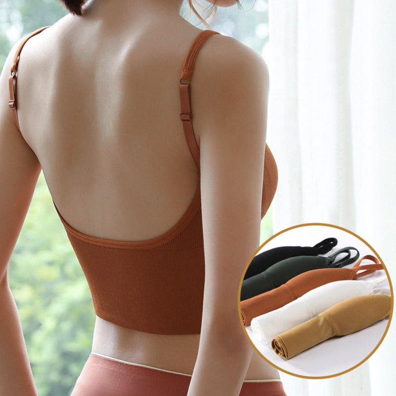 Sport Shockproof Push Up Tube Vest Bra Fitness Summer Seamless Padded Camisoles Women Breathable Casual Chest Wrap Top