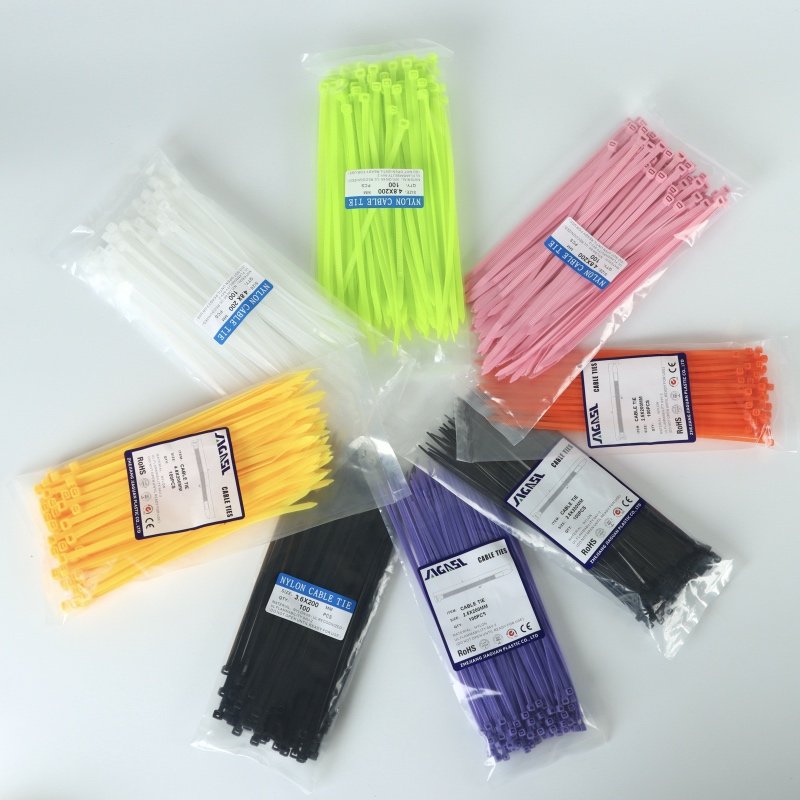 JAGASL Hot Selling Cheap Zip Ties Custom Plastic Cable Ties Self-Locking Nylon Cable Ties