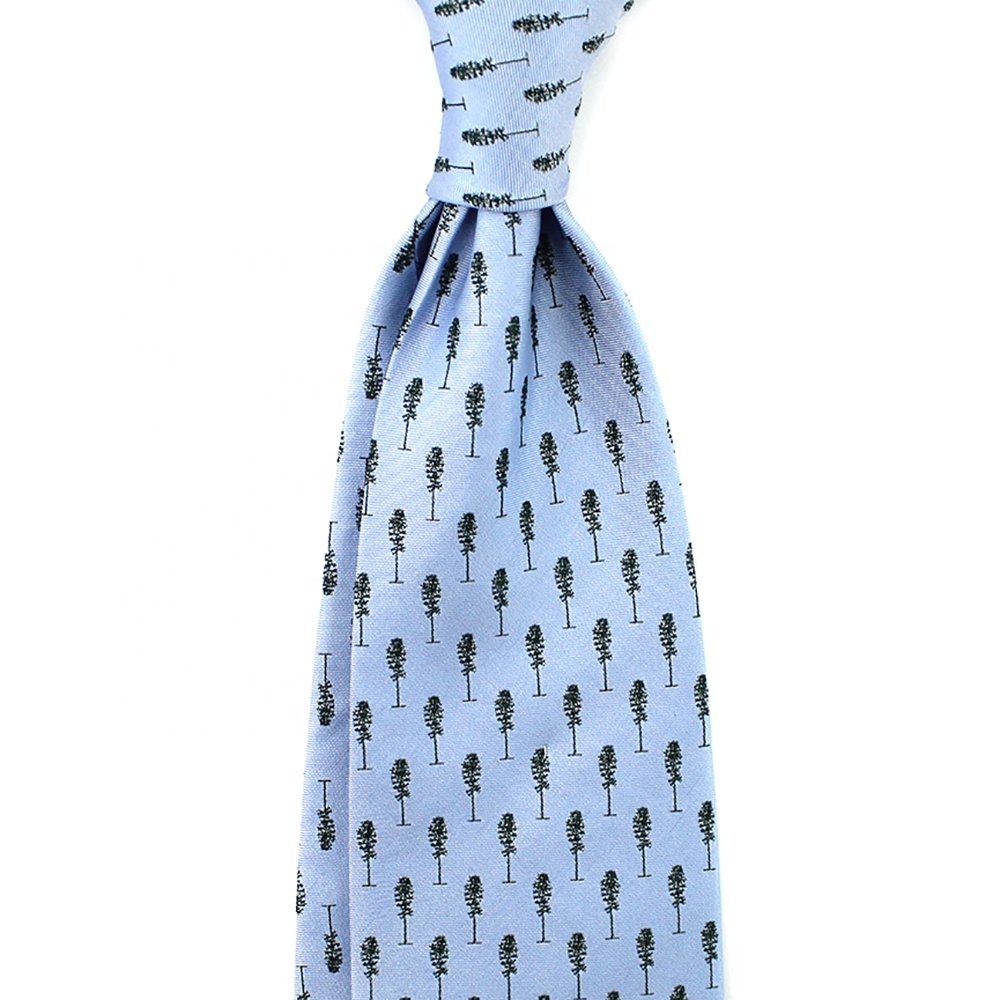 100% Silk Custom Woven Unique Sky Blue Green Tree Necktie Cufflinks Pocket Square Men Nice Gift Set Other Ties & Accessories