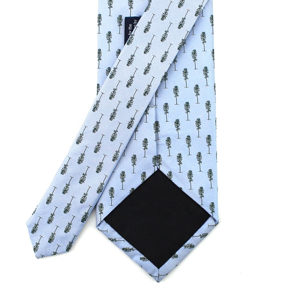 100% Silk Custom Woven Unique Sky Blue Green Tree Necktie Cufflinks Pocket Square Men Nice Gift Set Other Ties & Accessories