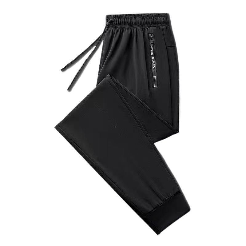 Wholesale Private Label Gym Wear Athleisure SweatPants Elastic Summer Breathable Ice Silk Breathable Comfortable Men Pants