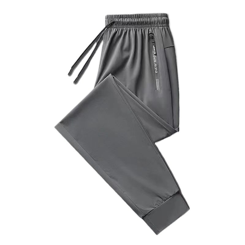 Wholesale Private Label Gym Wear Athleisure SweatPants Elastic Summer Breathable Ice Silk Breathable Comfortable Men Pants