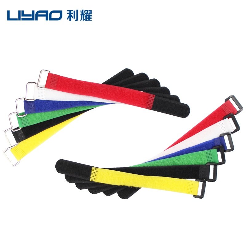 Custom Velcroes Cable Ties Printed Logo 100%nylon/PP Materials Buckle Hook And Loop Cable Ties