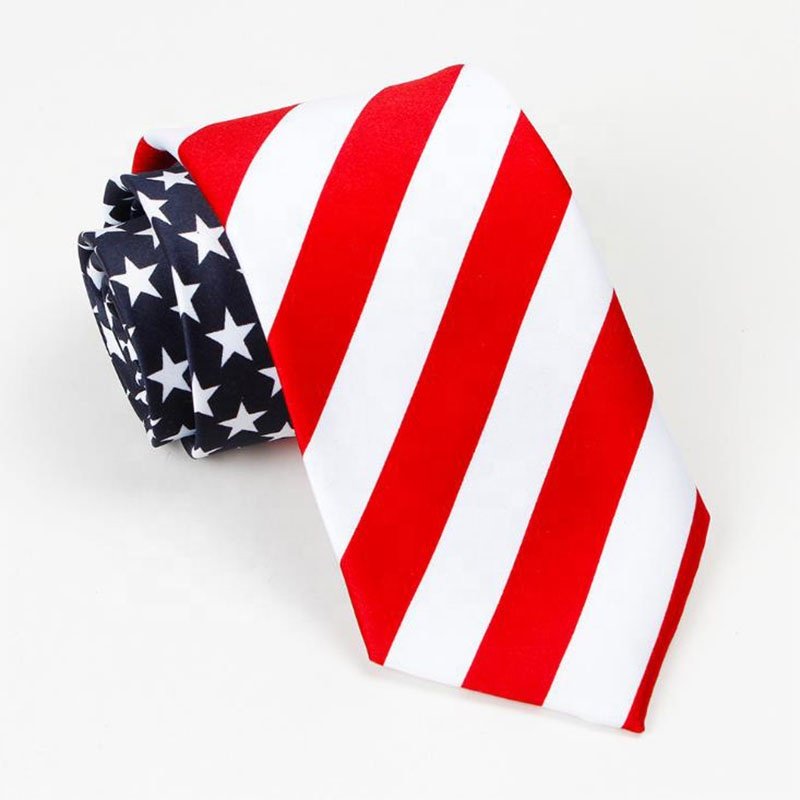 classic mens usa american national flag neck ties for independence day