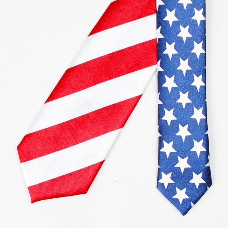 classic mens usa american national flag neck ties for independence day