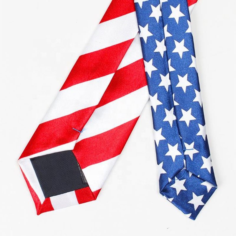 classic mens usa american national flag neck ties for independence day