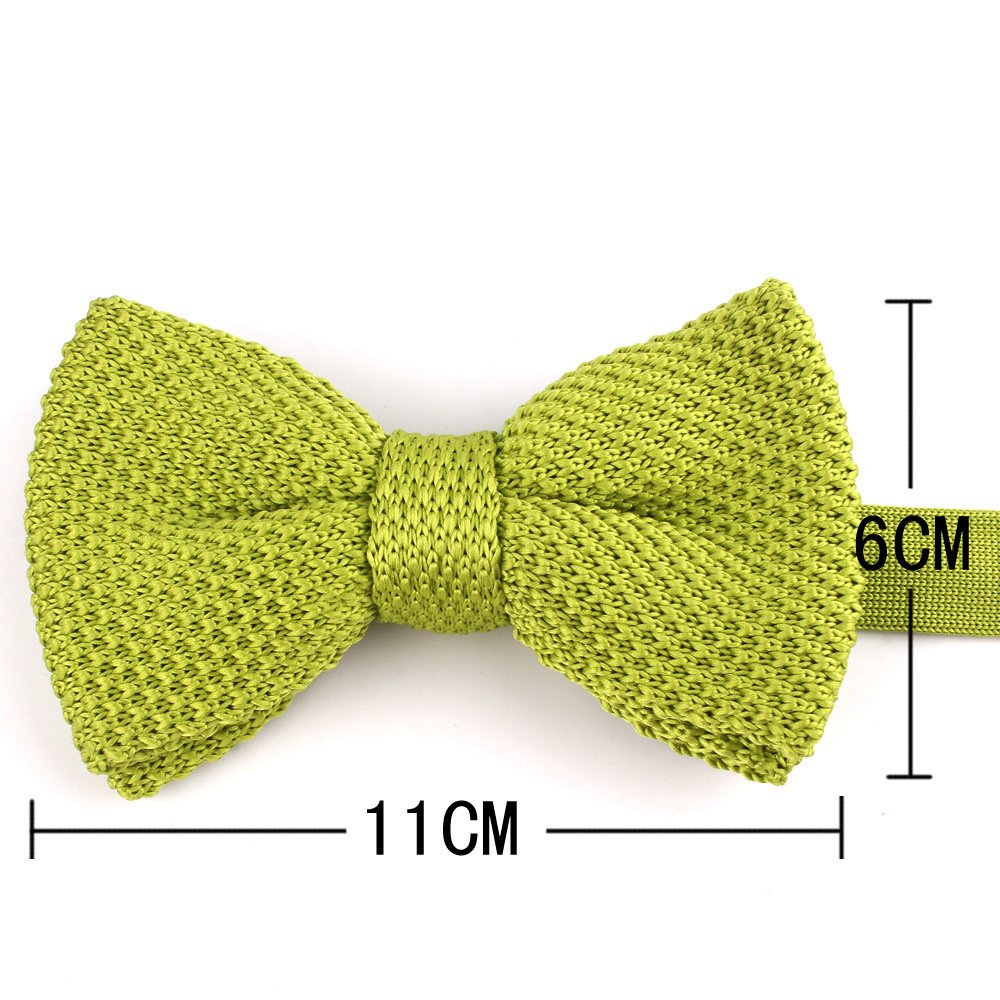 Male Wedding Knitting Bowtie Adjustable Neck Length Solid Color Men Polyester Knitted Bow Tie