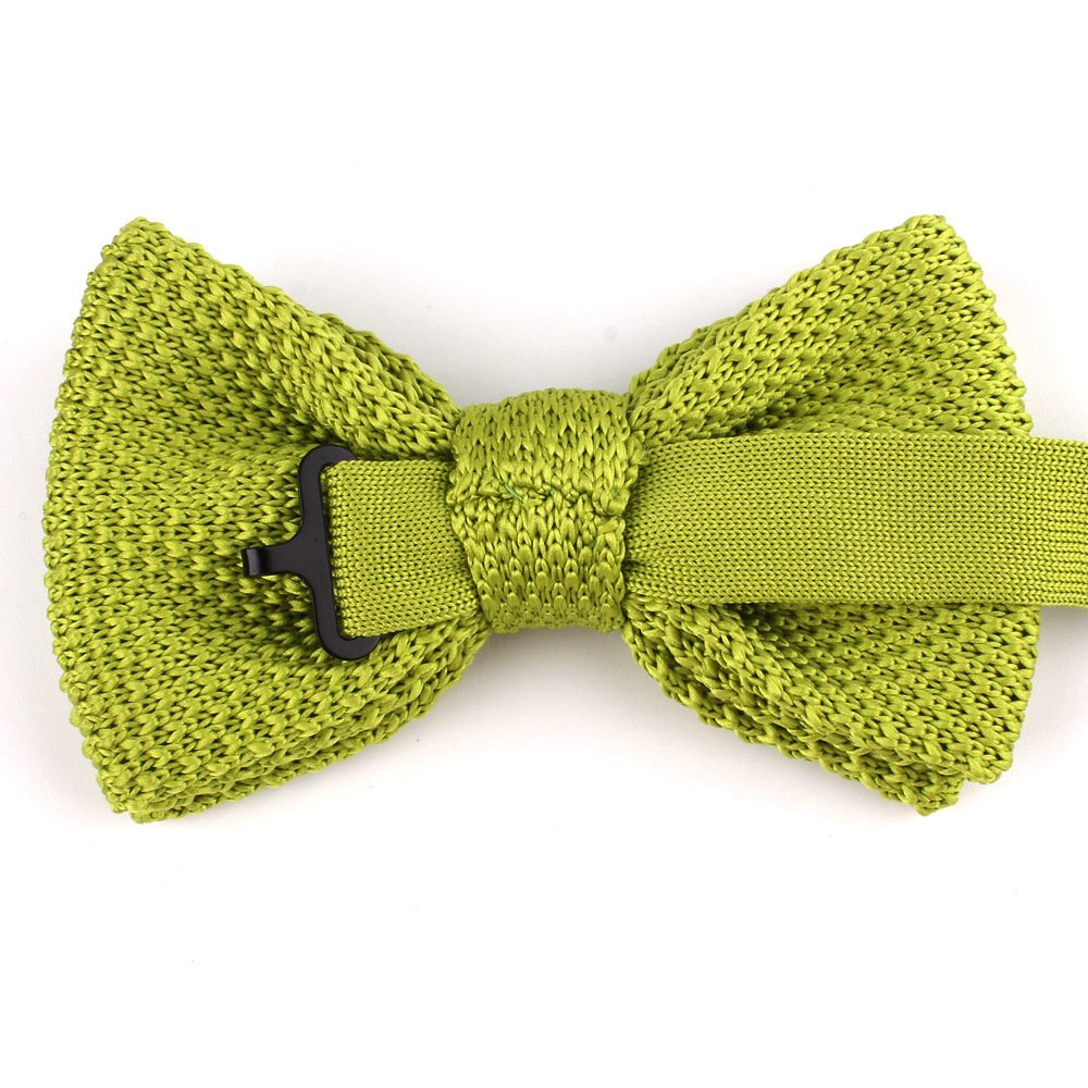 Male Wedding Knitting Bowtie Adjustable Neck Length Solid Color Men Polyester Knitted Bow Tie