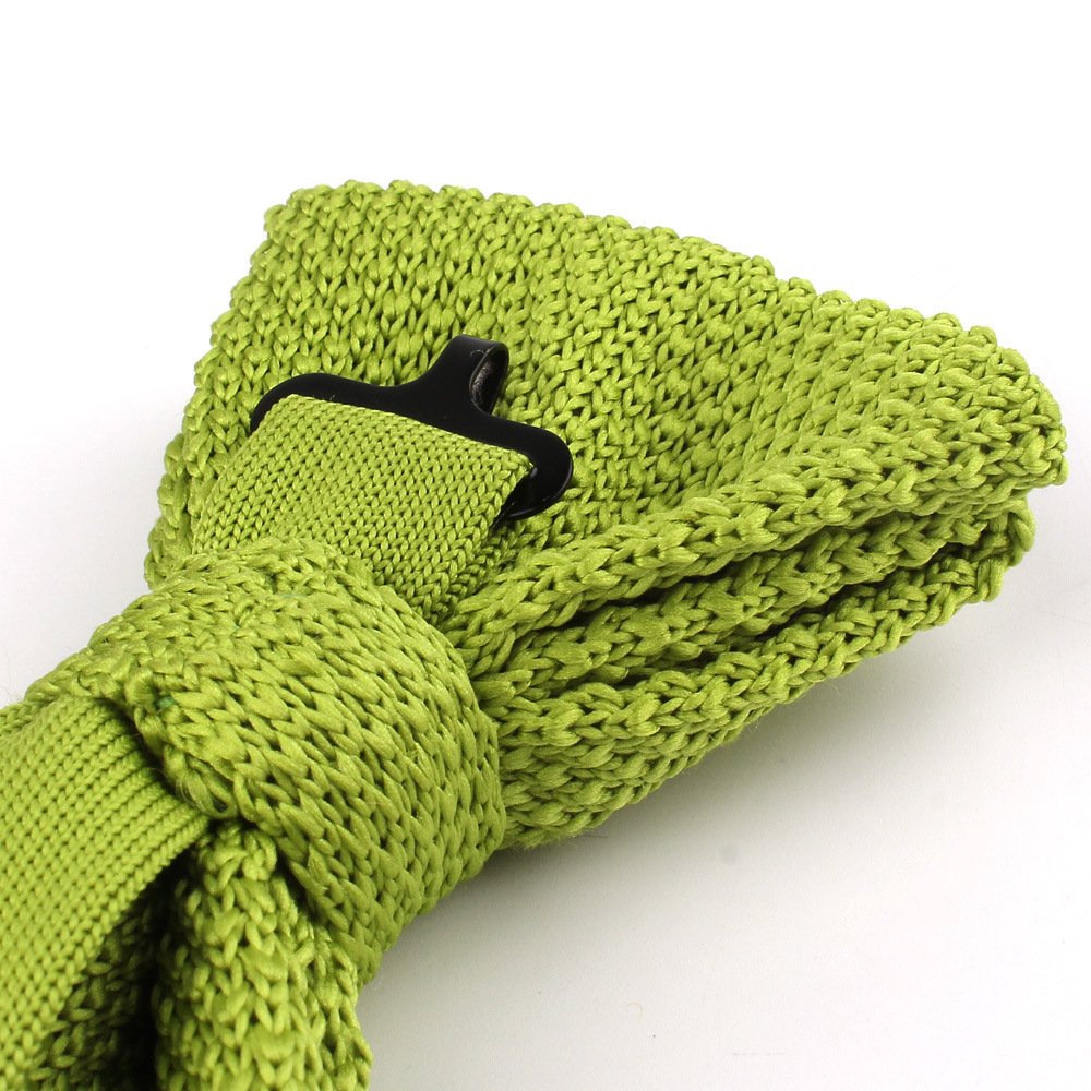 Male Wedding Knitting Bowtie Adjustable Neck Length Solid Color Men Polyester Knitted Bow Tie
