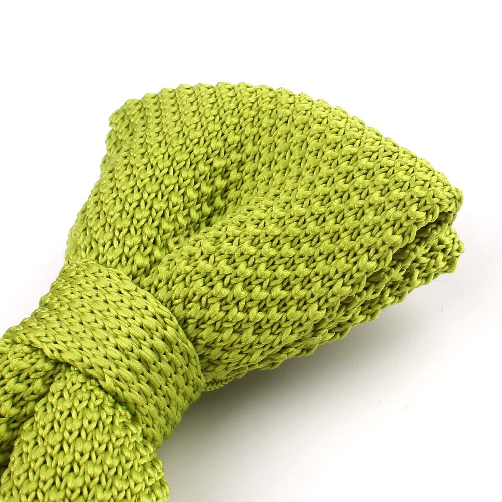 Male Wedding Knitting Bowtie Adjustable Neck Length Solid Color Men Polyester Knitted Bow Tie