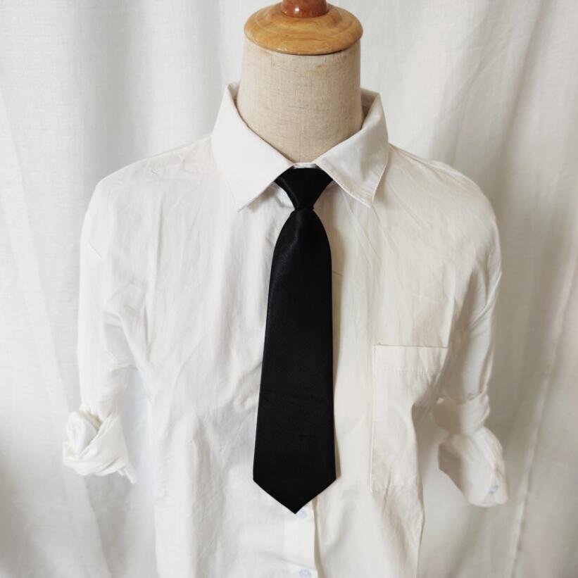 2024 SDS Manufacturers Wholesale Solid Color Monochrome Short Cute Polyester Ties for Children and Daughters Casual Use