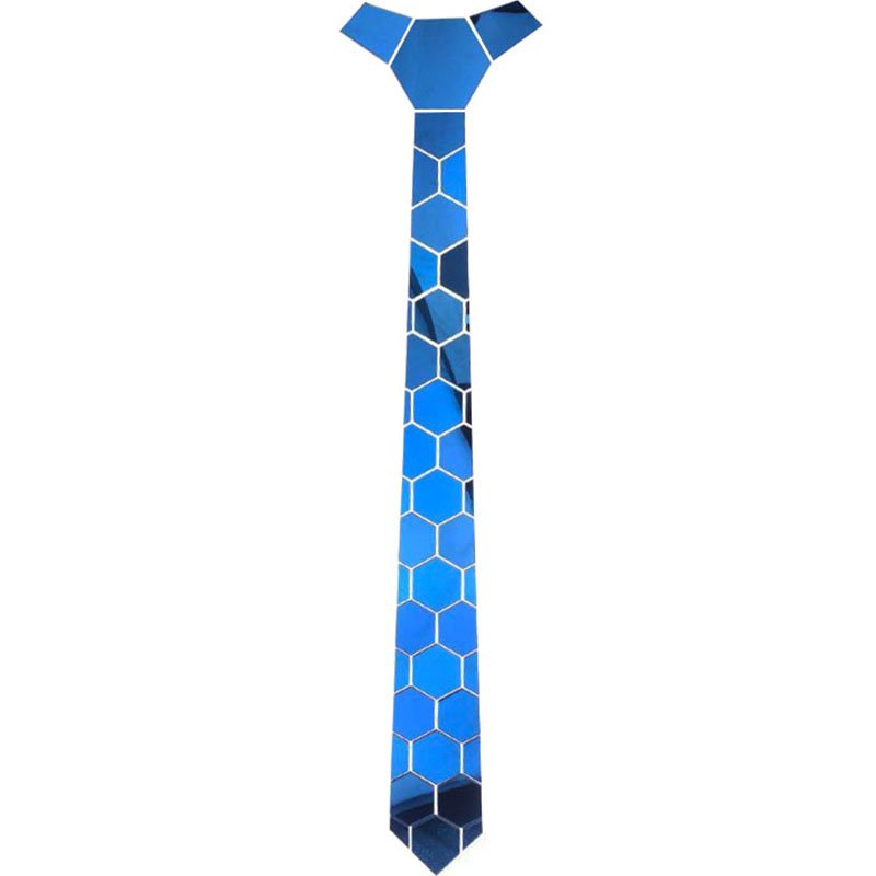 Hamocigia Handmade Factory Customized Logo Men Hexagon Polymer Mirror Neckwear Acrylic Tie