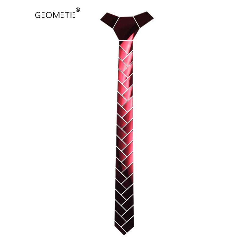 Hamocigia Handmade Factory Customized Logo Men Hexagon Polymer Mirror Neckwear Acrylic Tie