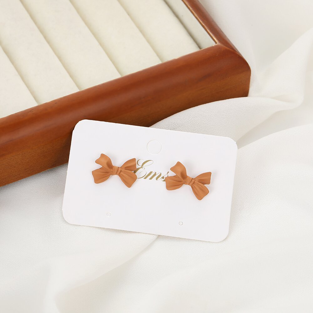 Fashionable Charms Bow Knot Resin Tie Butterfly Cartoons Cute Earrings For Women