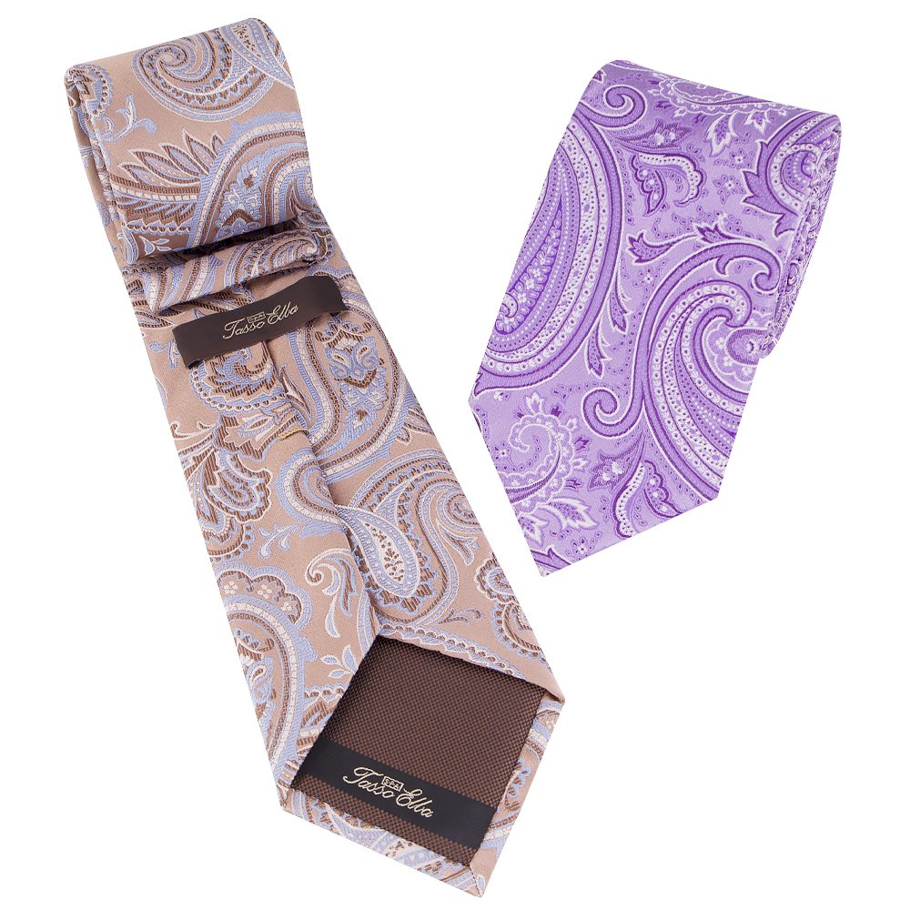 Hamocigia Custom Made 1200 Stitches Microfiber Woven Jacquard Floral Paisley Polyester Tie