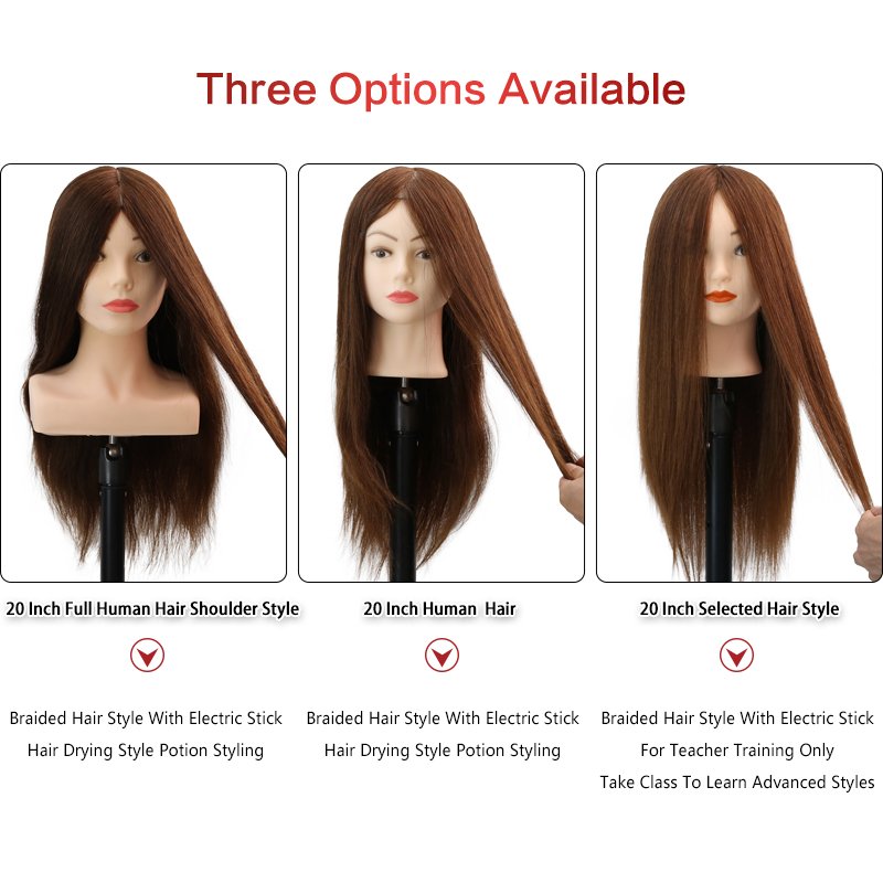 Factory Outlet Doll Head Human Hair Hairdressing Training Model Head With Shoulder Mannequin Head Hair Styling