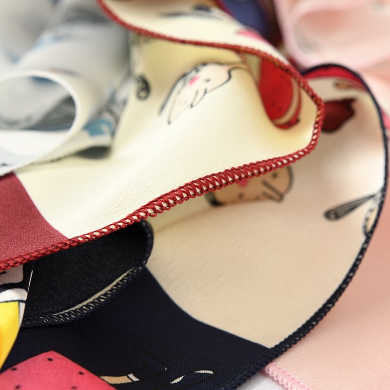50*50CM Women Square Hair Tie Band Business Party Vintage Retro Neck Kerchief Silk Satin Scarf