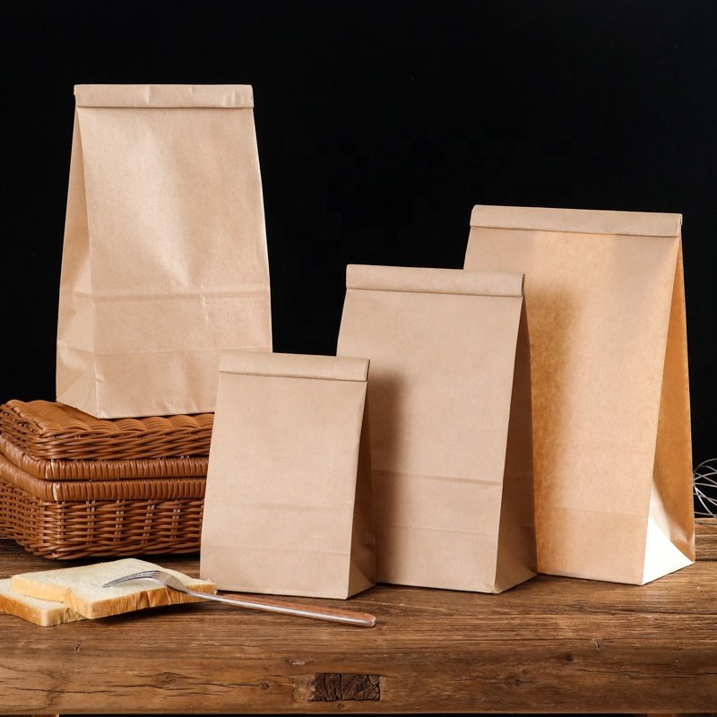Tin Tie Tab Lock Bags Brown Window Bags for Coffee Cookie Treat Bags